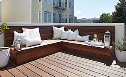 Tarima exterior de ipe 100 × 21 mm (ambiente)