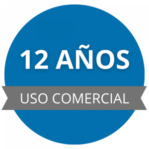 Garantía de 12 años en uso comercial
