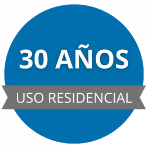 Garantía de 30 años en uso residencial